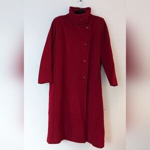Vintage Jill Jr. Wool Overcoat Winter Jacket Silk Lined Red, Size 11